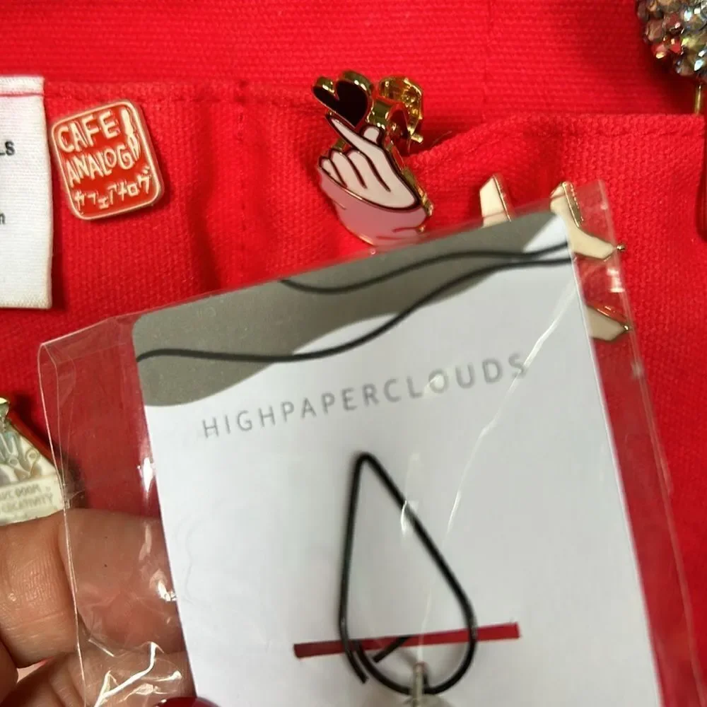 High Paper clouds charm Pin bundle of 2 coffee acrylic design NWT